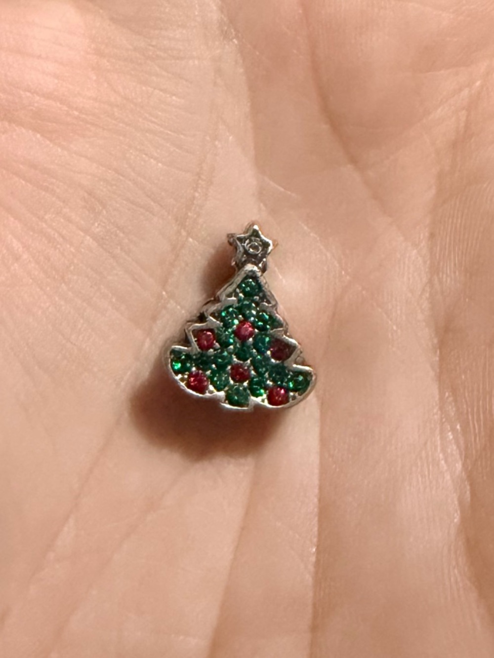 Pandora Christmas Tree Charm Pendant - Green and Red